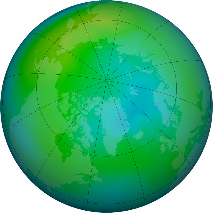 Arctic ozone map for October 1979